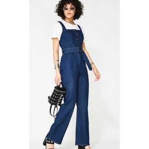 LAST 1 😍 VINTAGE STYLE DENIM BELTED JUMPSUIT